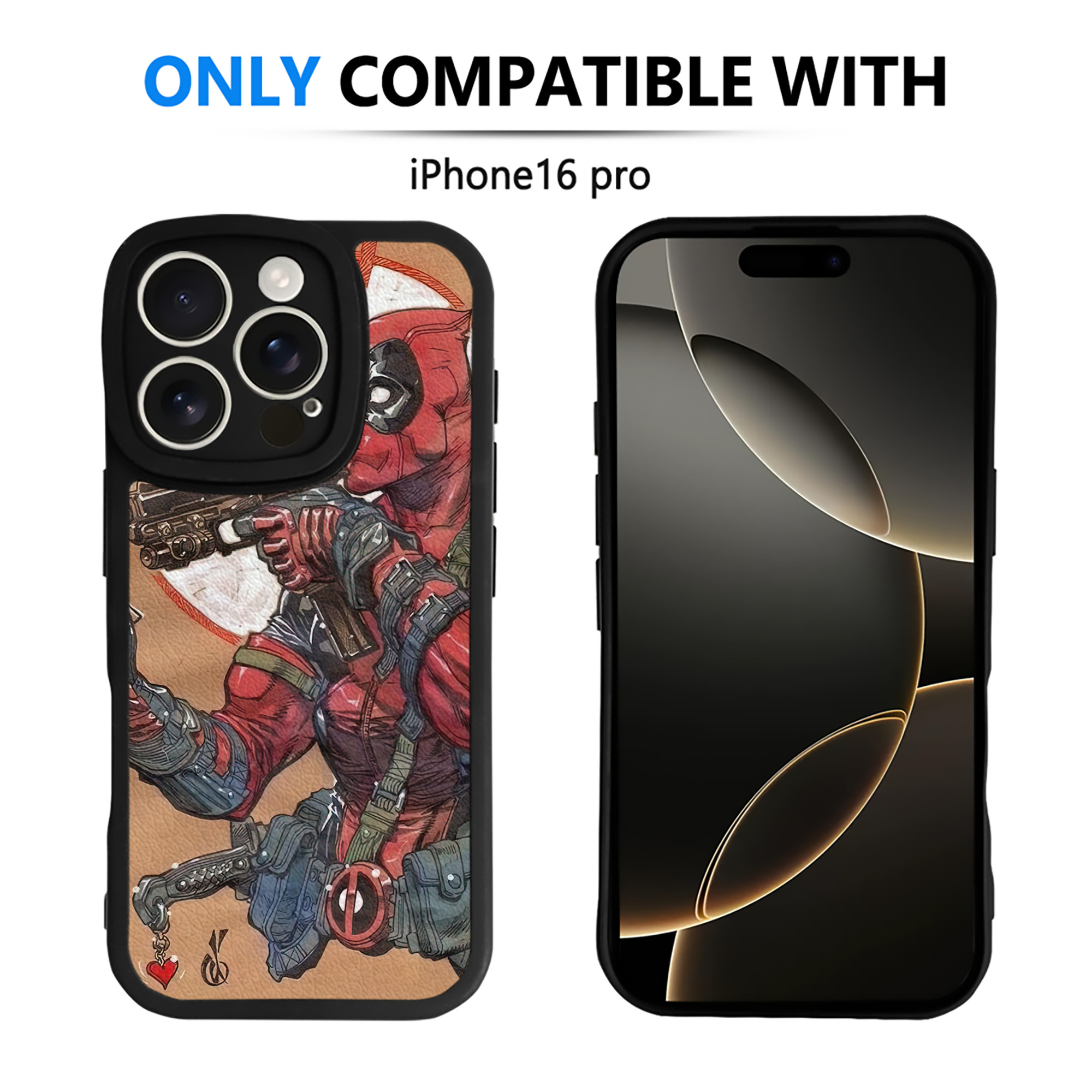 （画像用） Deadpool デッドプール 【iPhone 16シリーズ対応】シリコンスマホケース（レザー調） 材質：シリコン